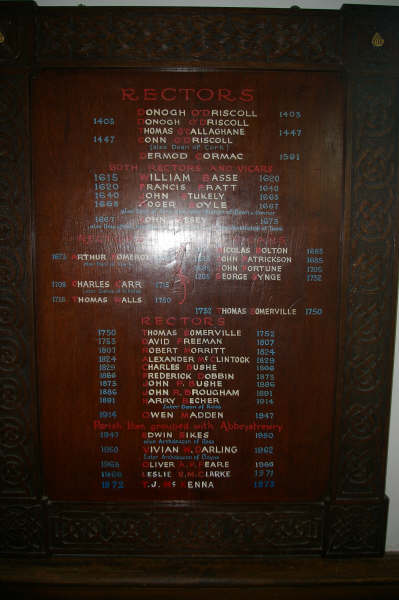 Rectors at St Barrahane in Castletownsend